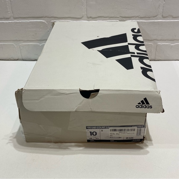Adidas - Grand Court 2.0 Tennis Shoes - GW9195 - White/Black - Size 10 - Picture 8 of 10